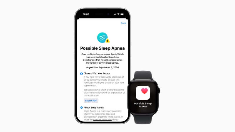 Schlafapnoe auf der Apple Watch: Erhalte Mitteilungen zu Atemstörungen